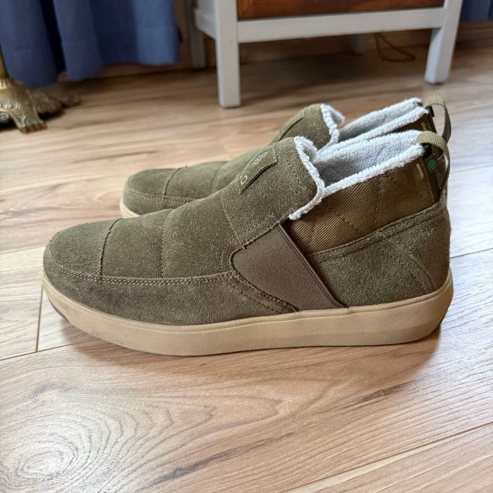 Stio Men’s Olive Green Suede Leather Colter Low Slip On Shoes Size 10